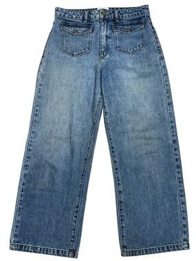 Abrand A 94 High & Wide Utility Jeans Blue Patch Pocket Sailor Denim Size 12/30